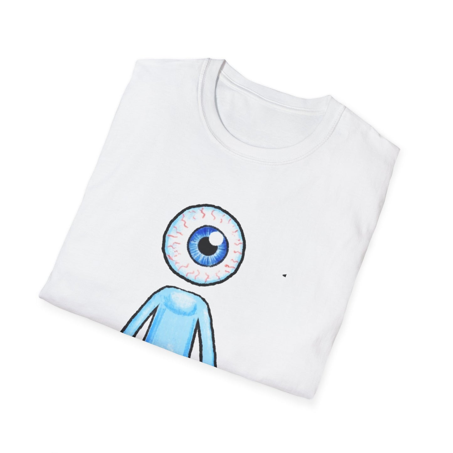 Eyeball Character T-Shirt - Cute Blue One-Eyed Cartoon Tee