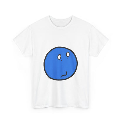 Blue Pensive Face T‑Shirt — Cute Cartoon Emoticon Tee