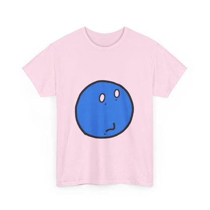 Blue Pensive Face T‑Shirt — Cute Cartoon Emoticon Tee