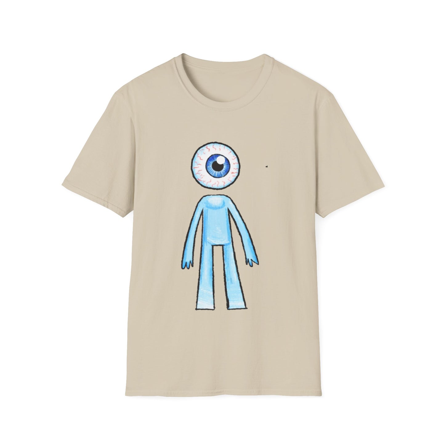 Eyeball Character T-Shirt - Cute Blue One-Eyed Cartoon Tee
