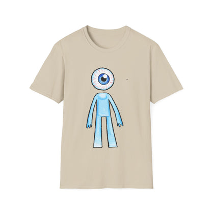 Eyeball Character T-Shirt - Cute Blue One-Eyed Cartoon Tee