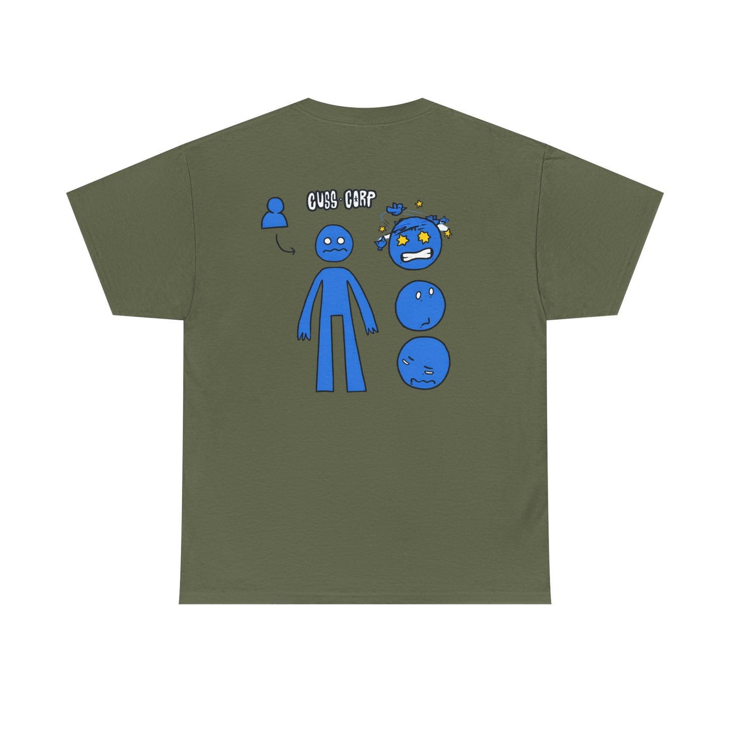 T-Shirt — Blue Mood Emoticon Graphic Tee