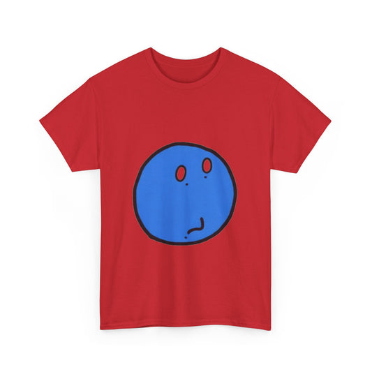 Blue Pensive Face T‑Shirt — Cute Cartoon Emoticon Tee