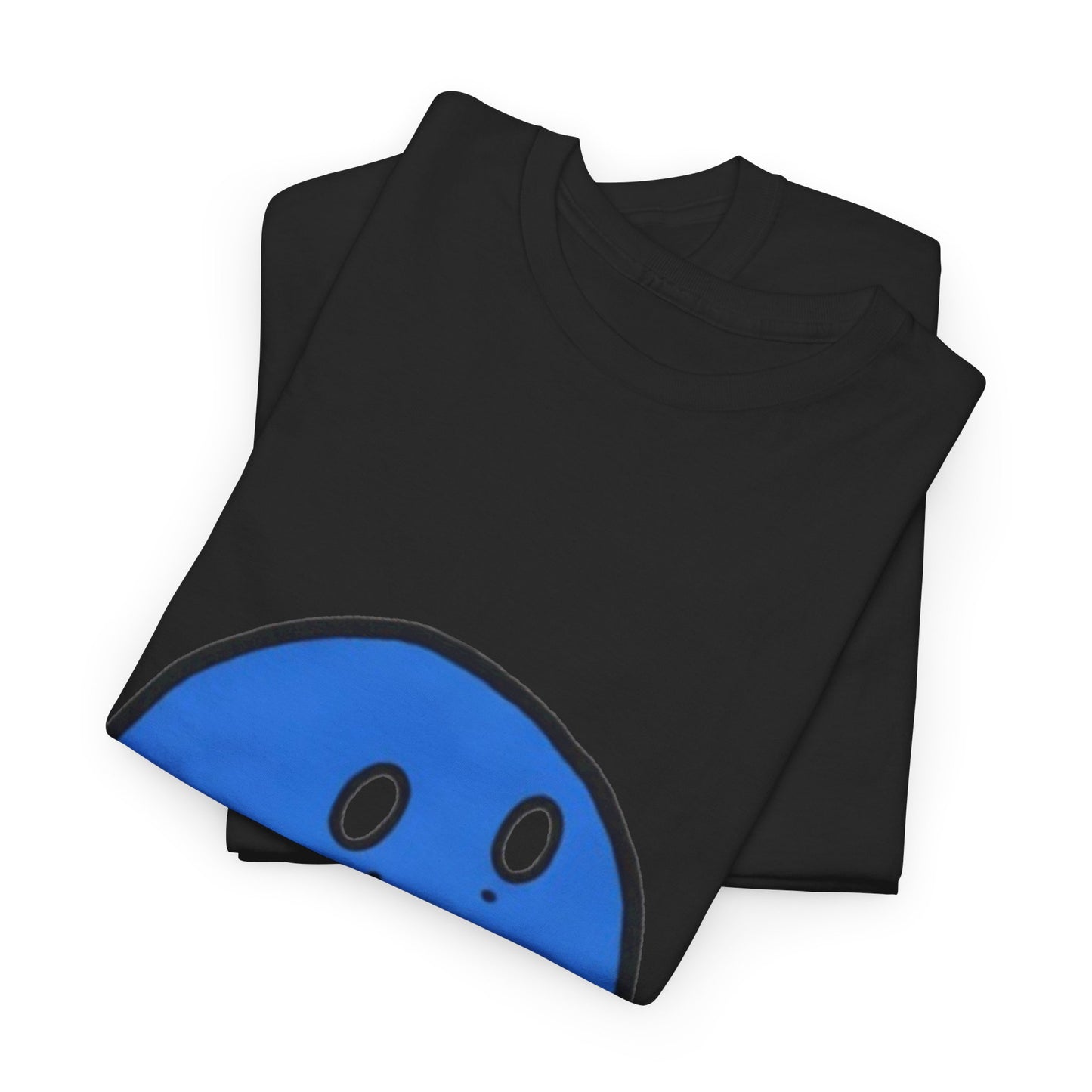 Blue Pensive Face T‑Shirt — Cute Cartoon Emoticon Tee
