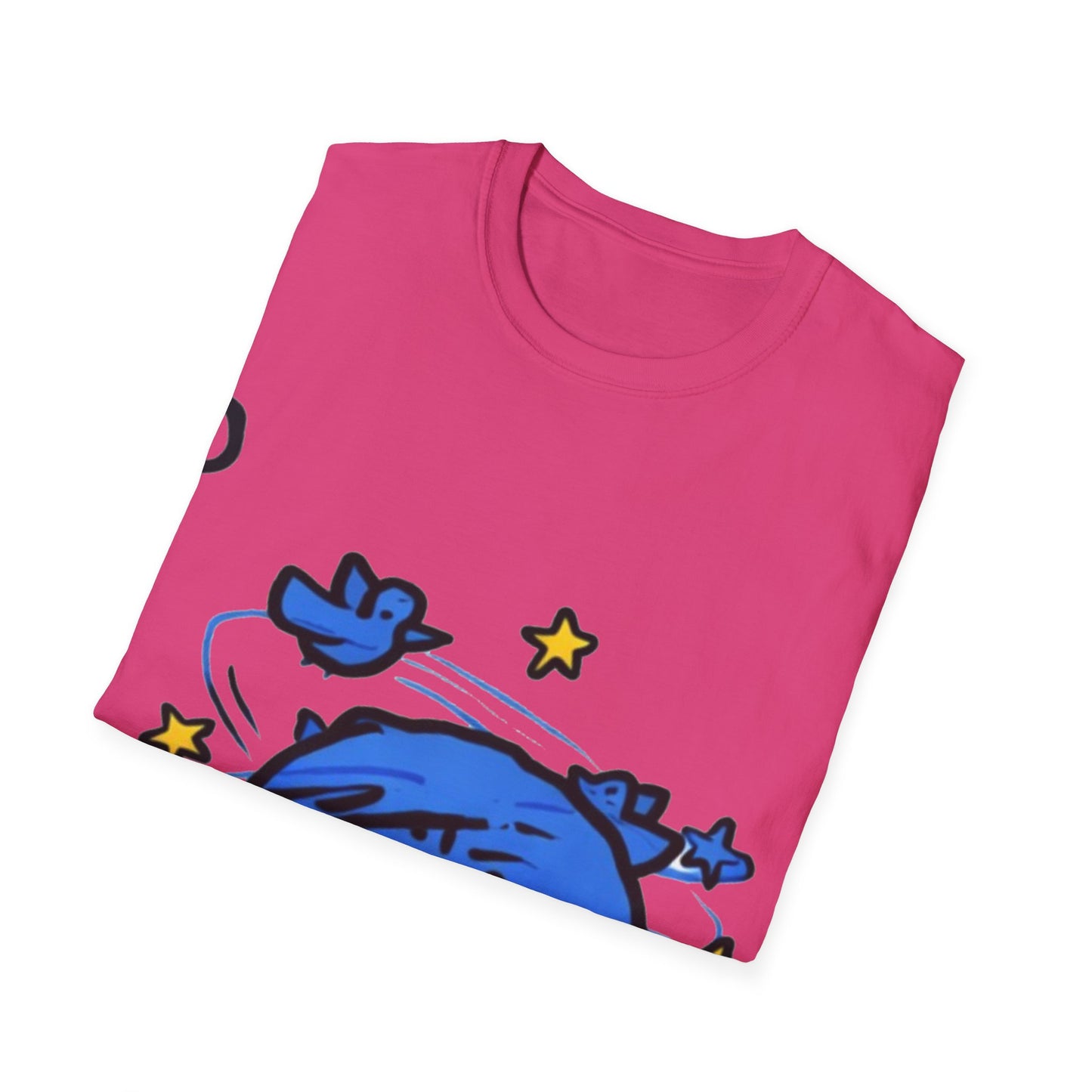 Dizzy Star Emoji T-Shirt — Cute Blue Space Cartoon Graphic Tee