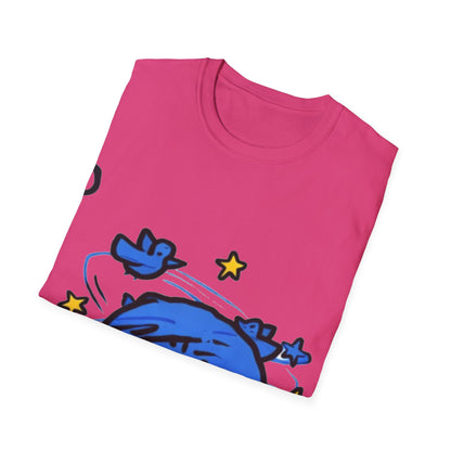 Dizzy Star Emoji T-Shirt — Cute Blue Space Cartoon Graphic Tee