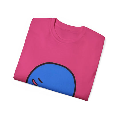 Blue Nervous Emoji T-Shirt — Anxious Face Graphic Tee