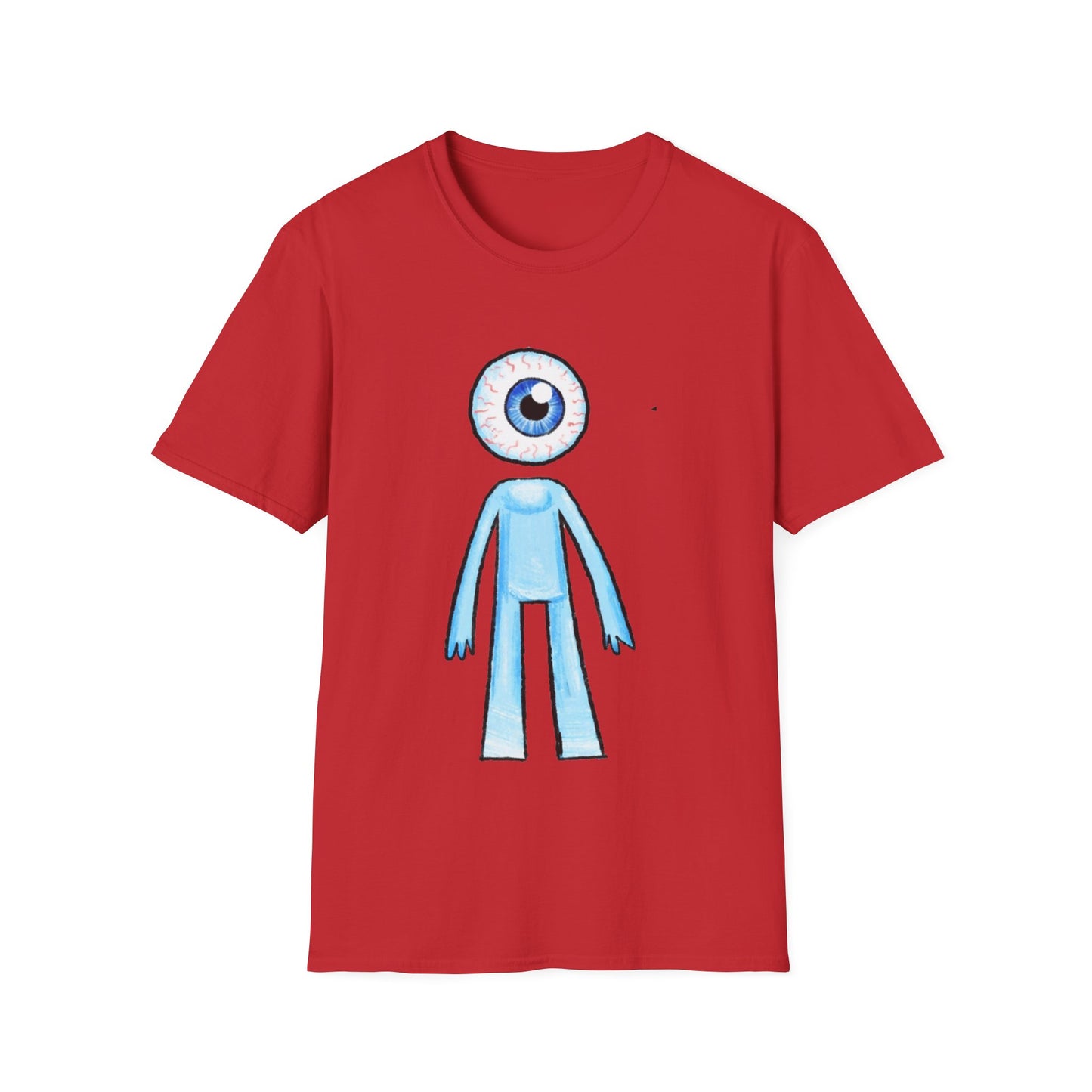 Eyeball Character T-Shirt - Cute Blue One-Eyed Cartoon Tee