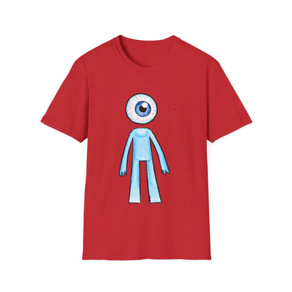 Eyeball Character T-Shirt - Cute Blue One-Eyed Cartoon Tee