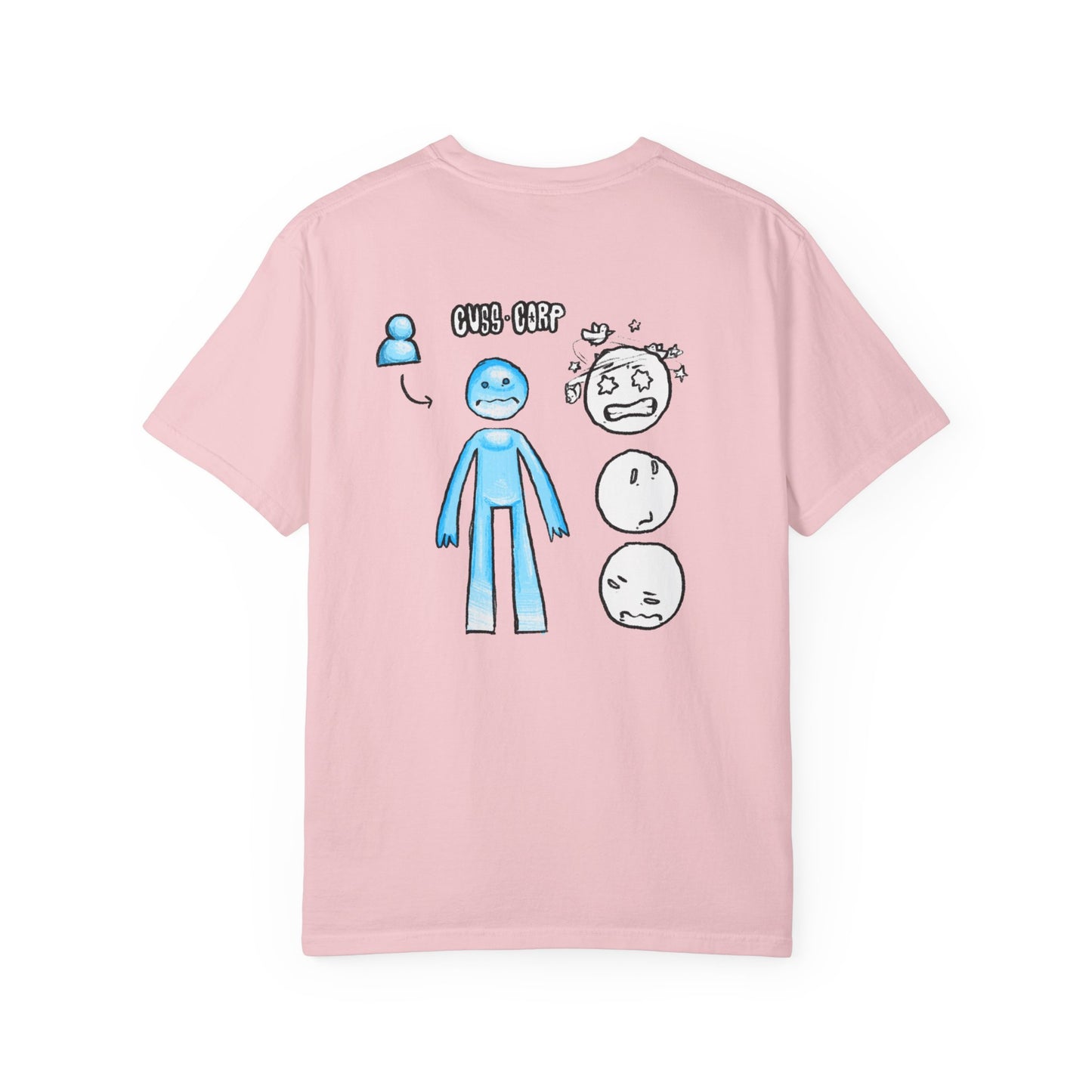 Emotional Stick Figure T‑Shirt — 'CMS‑REP' Expressive Faces Graphic Tee