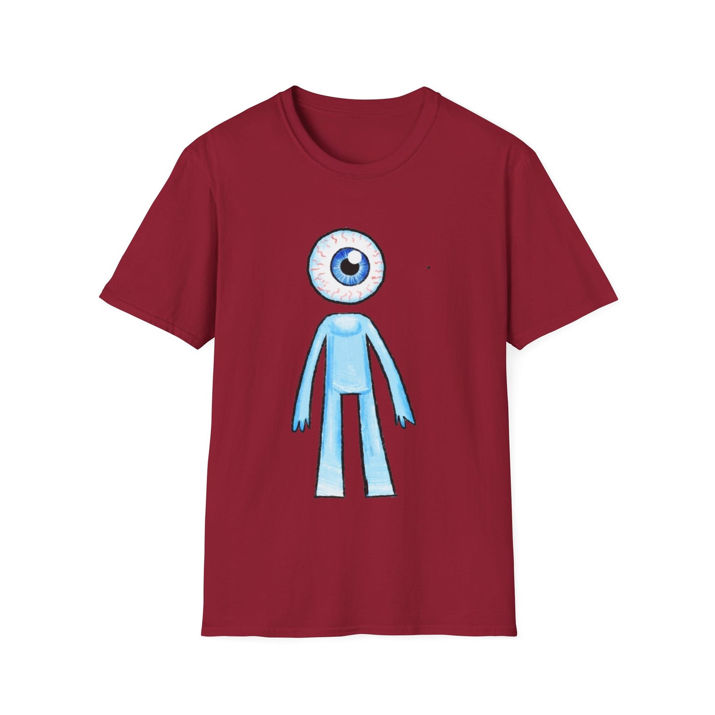 Eyeball Character T-Shirt - Cute Blue One-Eyed Cartoon Tee