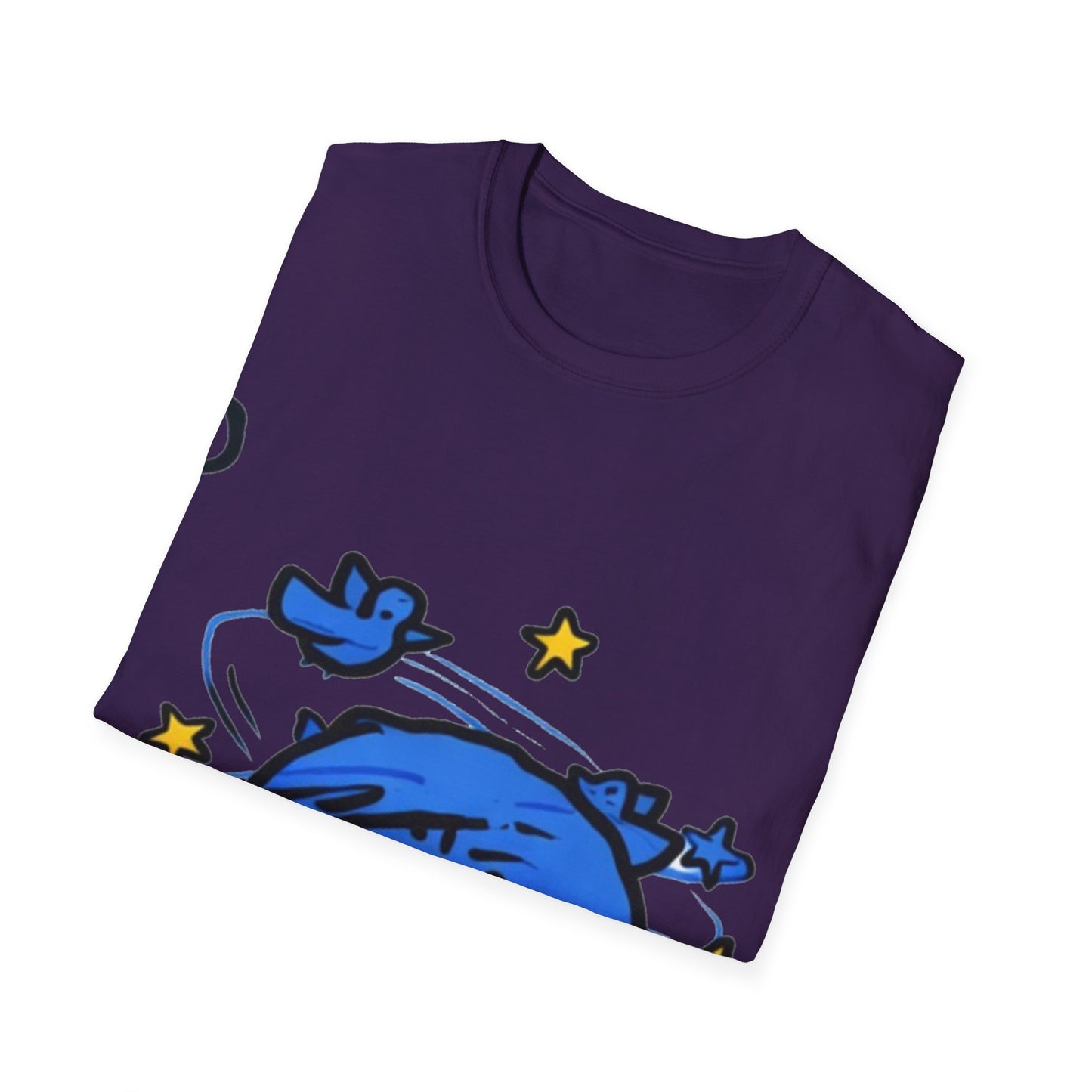 Dizzy Star Emoji T-Shirt — Cute Blue Space Cartoon Graphic Tee