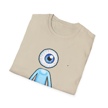 Eyeball Character T-Shirt - Cute Blue One-Eyed Cartoon Tee