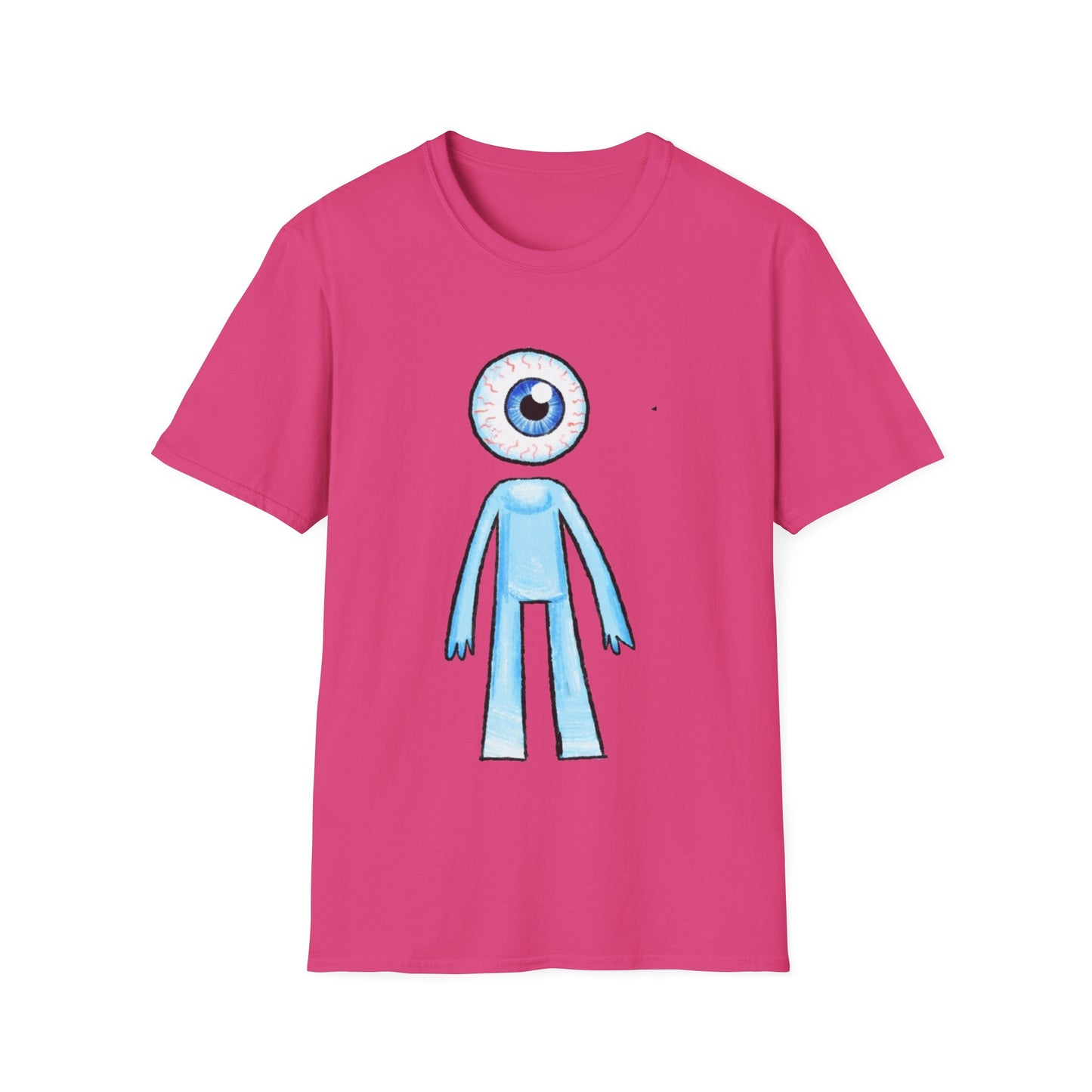Eyeball Character T-Shirt - Cute Blue One-Eyed Cartoon Tee